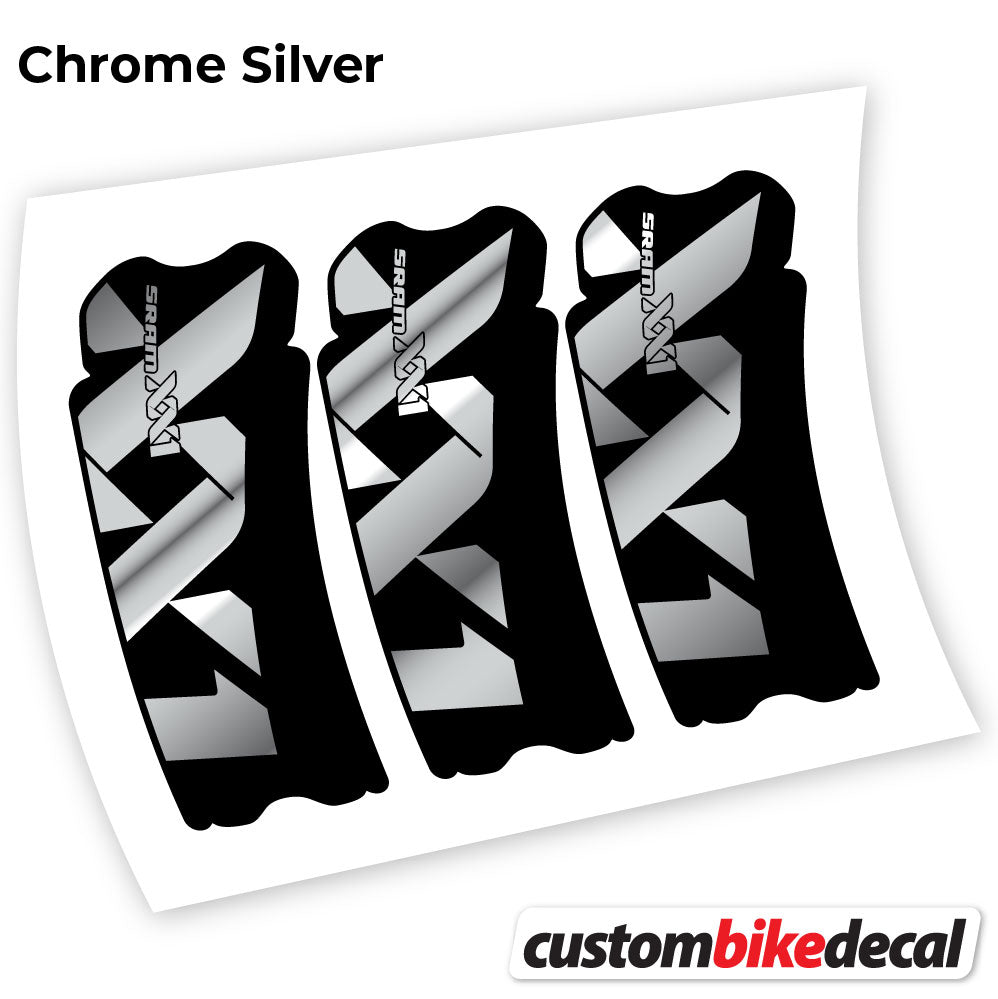 Chrome Silver decal for Sram XX1 Connecting Rod crankset – bike sticker vinyl