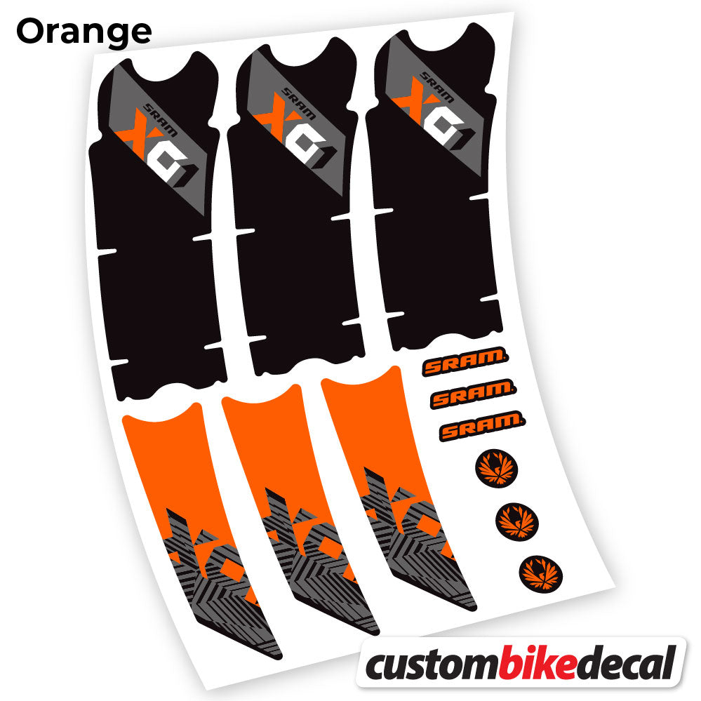 Orange decal for Sram Eagle X01 2018 crankset – bike sticker vinyl