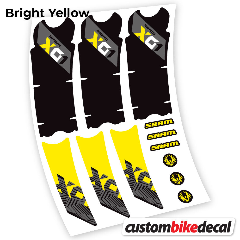 Yellow decal for Sram Eagle X01 2018 crankset – bike sticker vinyl