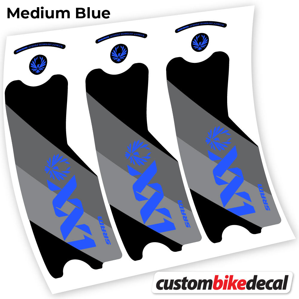 Medium Blue decal for SRAM XX1 Eagle DUB 2021 crankset – bike sticker vinyl