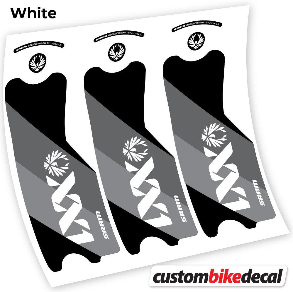 White decal for SRAM XX1 Eagle DUB 2021 crankset – bike sticker vinyl