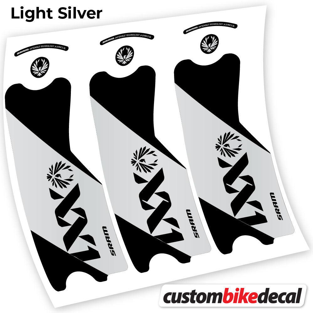 Light Silver decal for SRAM XX1 Eagle DUB 2021 crankset – bike sticker vinyl
