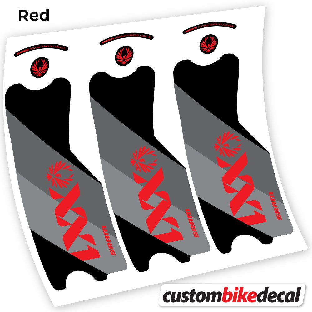 Red decal for SRAM XX1 Eagle DUB 2021 crankset – bike sticker vinyl