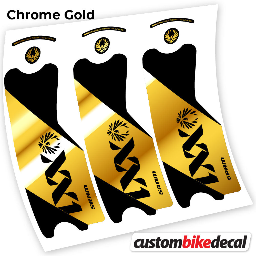 Chrome Gold decal for SRAM XX1 Eagle DUB 2021 crankset – bike sticker vinyl
