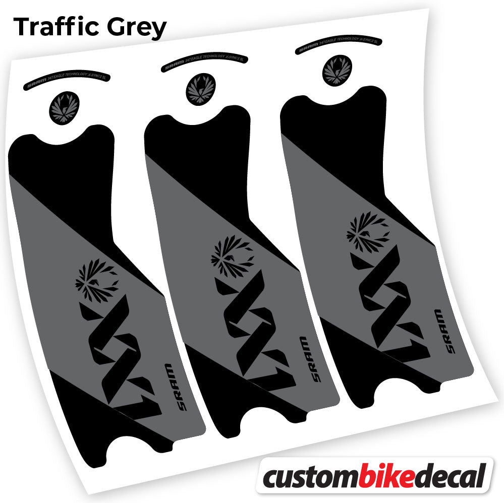 Trac Grey decal for SRAM XX1 Eagle DUB 2021 crankset – bike sticker vinyl
