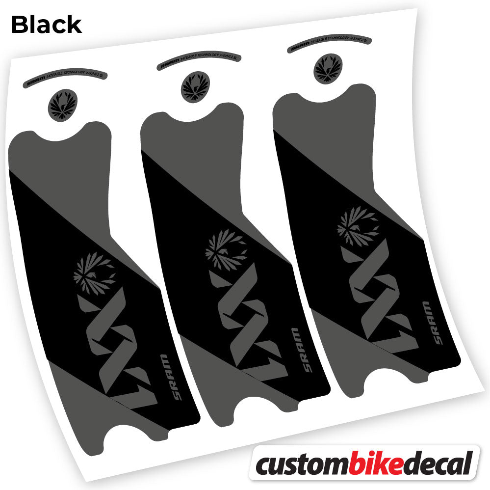 Matte Black+Gloss Black decal for SRAM XX1 Eagle DUB 2021 crankset – bike sticker vinyl