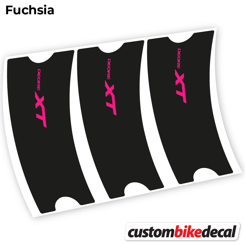 Fuchsia decal for Shimano Deore XT Connecting Rods crankset – bike sticker vinyl