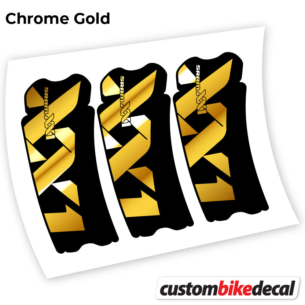 Chrome Gold decal for Sram XX1 Connecting Rod crankset – bike sticker vinyl