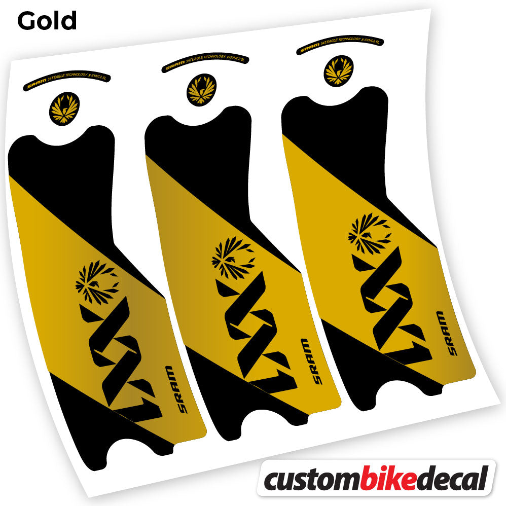 Gold decal for SRAM XX1 Eagle DUB 2021 crankset – bike sticker vinyl