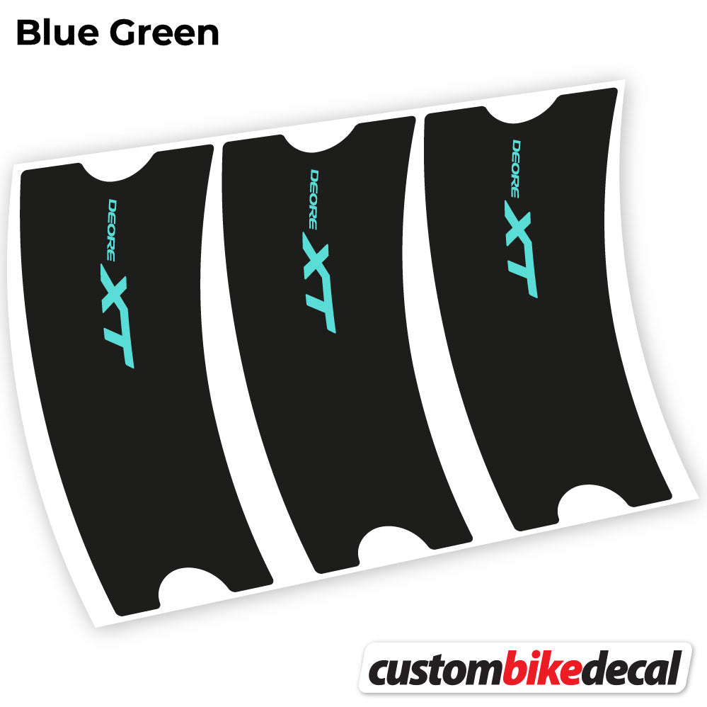 Blue Green decal for Shimano Deore XT Connecting Rods crankset – bike sticker vinyl