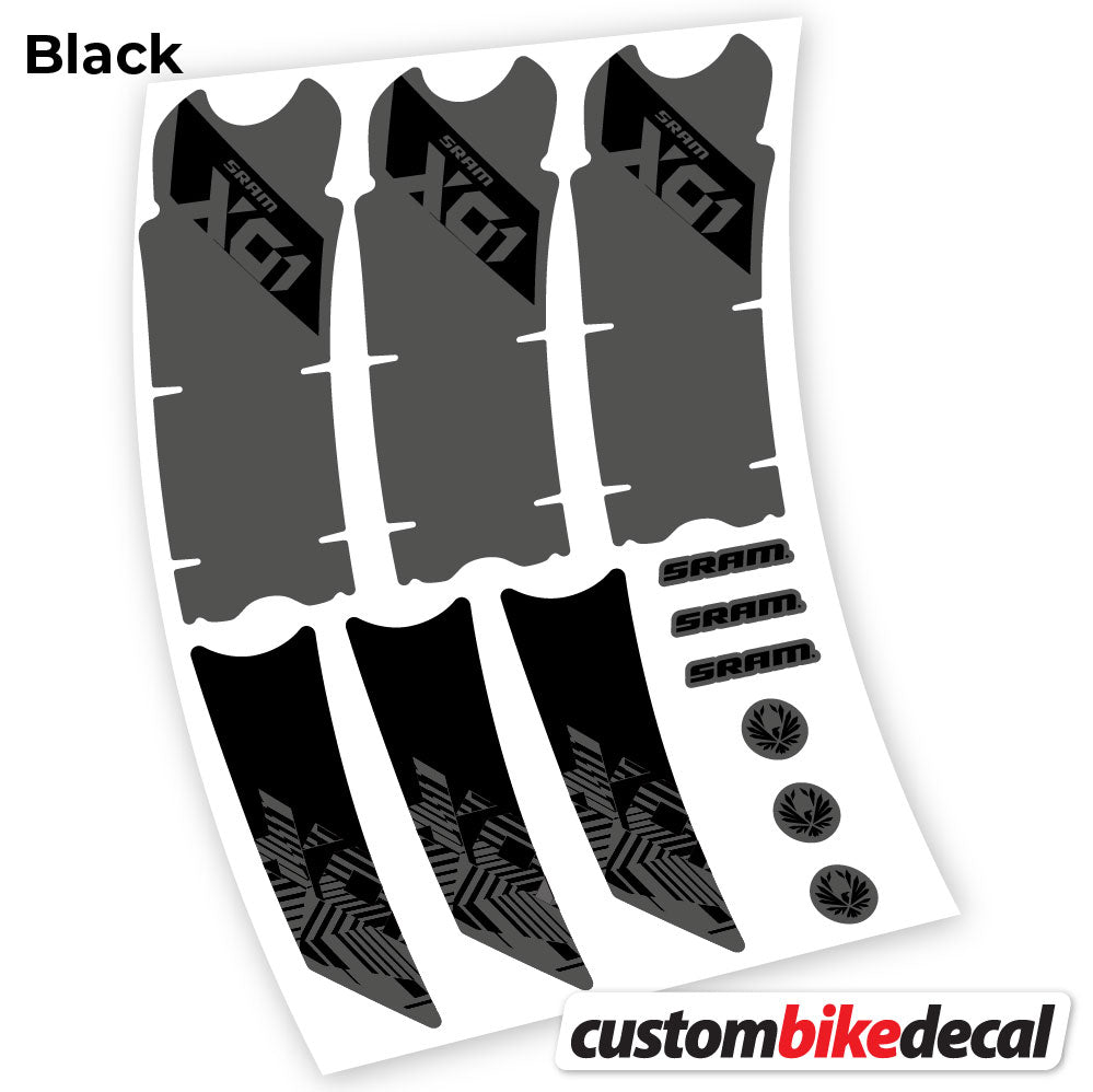 Matte Black+Gloss Black decal for Sram Eagle X01 2018 crankset – bike sticker vinyl