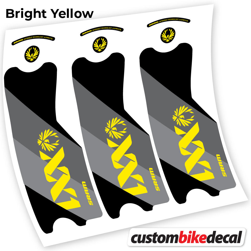 Yellow decal for SRAM XX1 Eagle DUB 2021 crankset – bike sticker vinyl