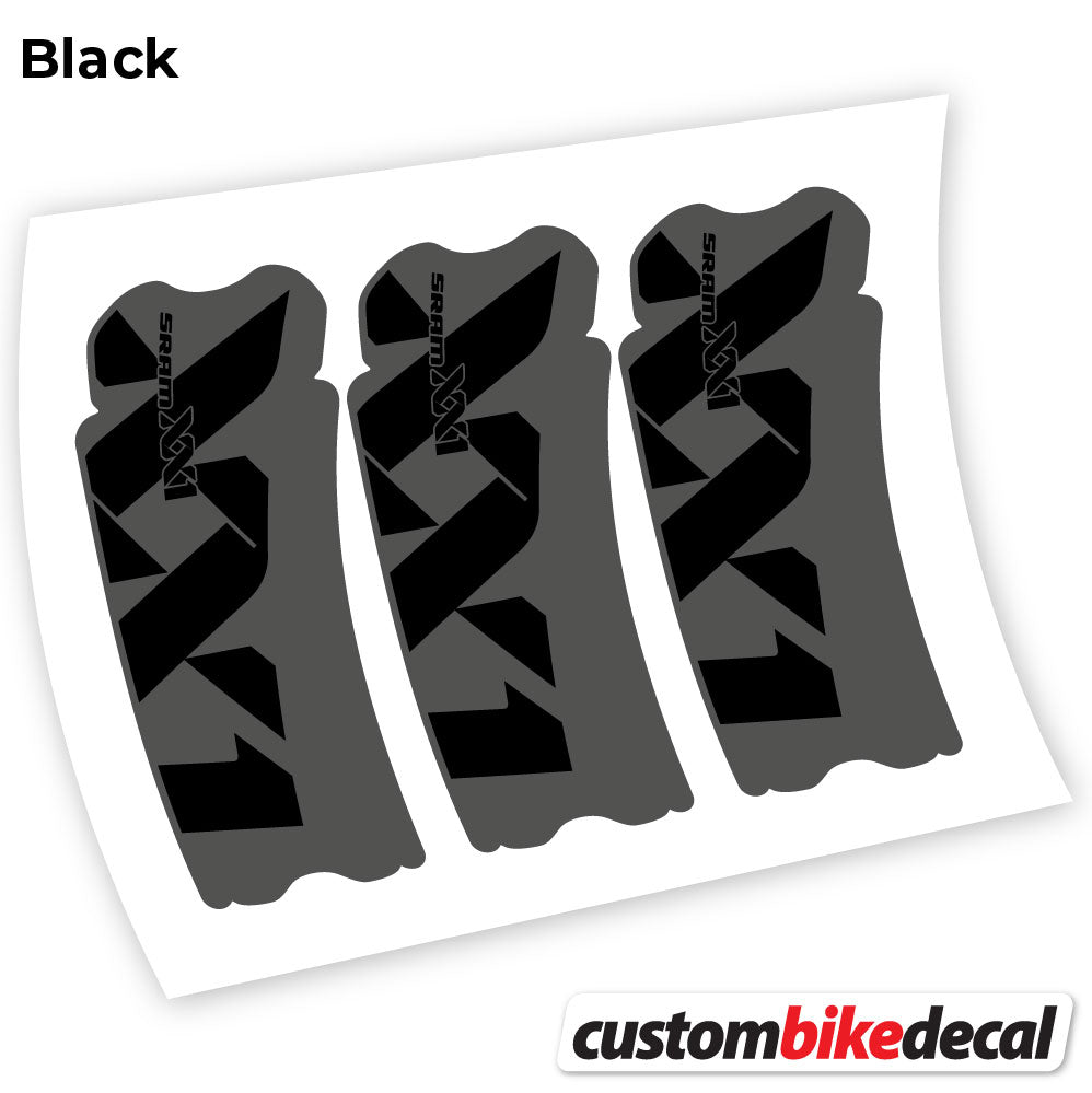 Matte Black+Gloss Black decal for Sram XX1 Connecting Rod crankset – bike sticker vinyl