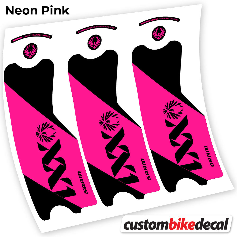 Neon Pink decal for SRAM XX1 Eagle DUB 2021 crankset – bike sticker vinyl