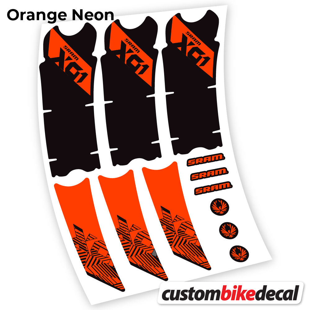 Orange Neon decal for Sram Eagle X01 2018 crankset – bike sticker vinyl