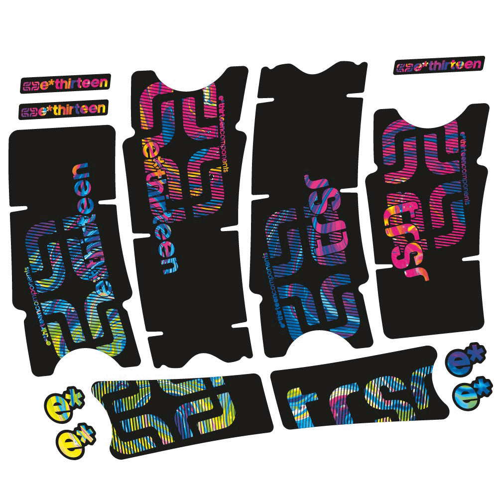 Stickers Ethirteen TRS Race Carbon compatibles Autocollants pédalier