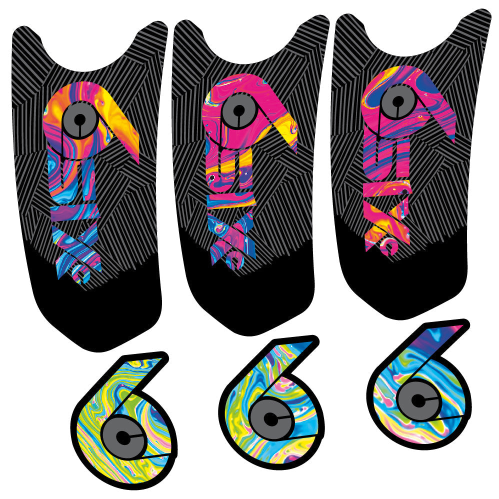 Stickers RaceFace SixC Cinch compatibles Autocollants pédalier