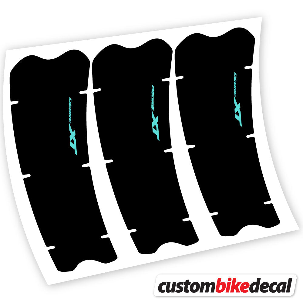 Blue Green decal for Shimano XT M8100 crankset – bike sticker vinyl