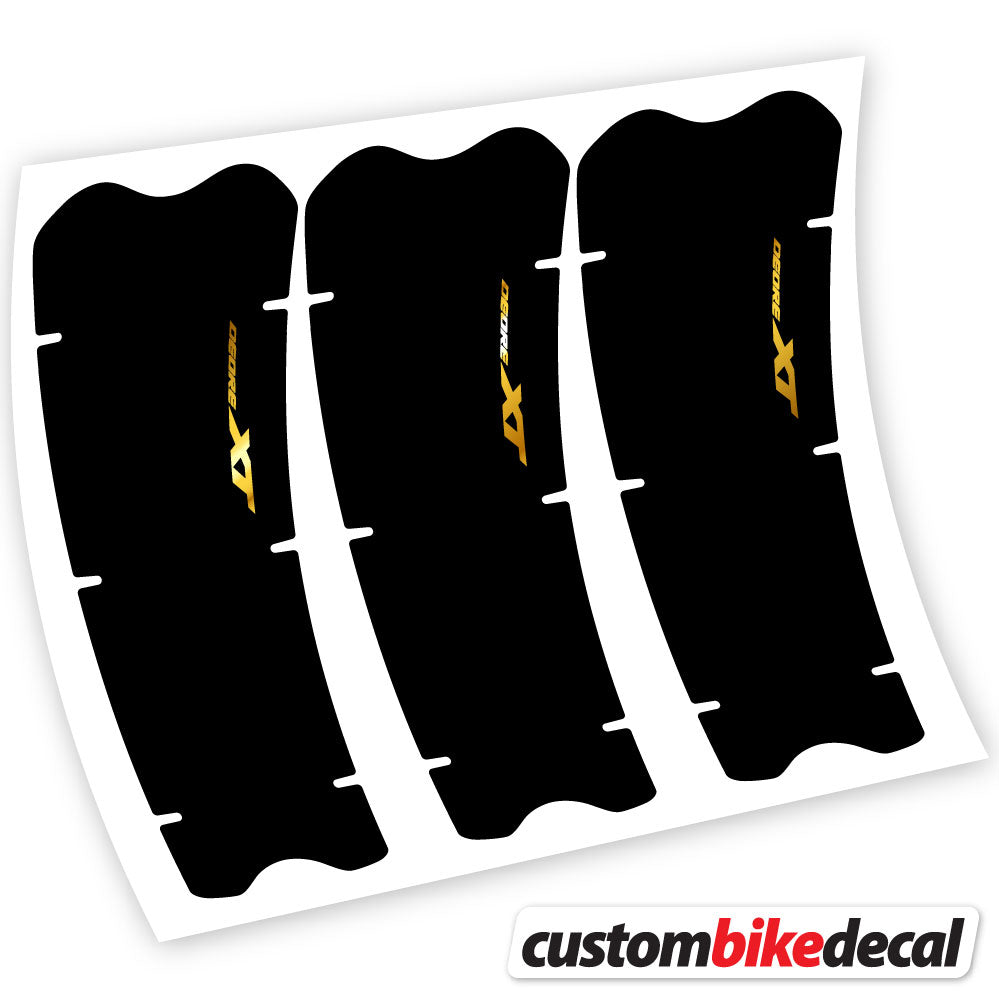Chrome Gold decal for Shimano XT M8100 crankset – bike sticker vinyl