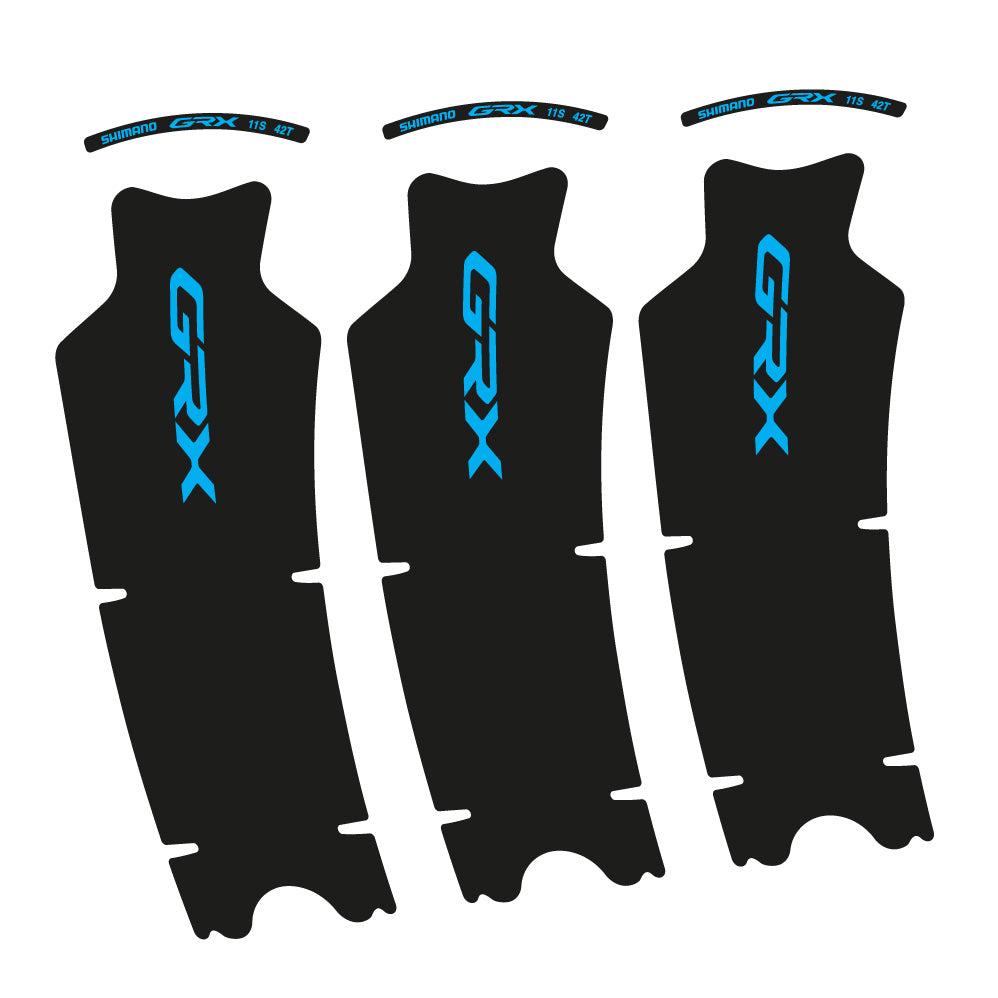 Stickers Shimano GRX 11S 42T compatibles Autocollants pédalier
