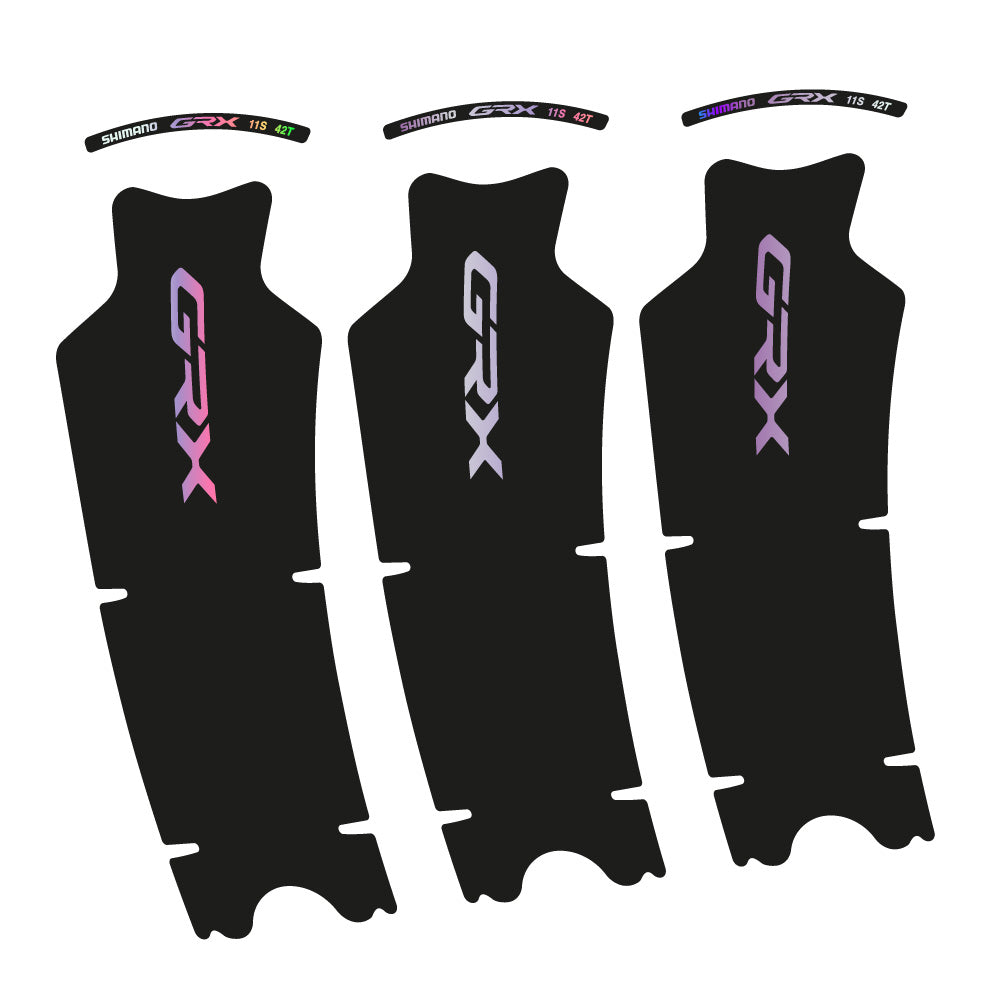 Stickers Shimano GRX 11S 42T compatibles Autocollants pédalier