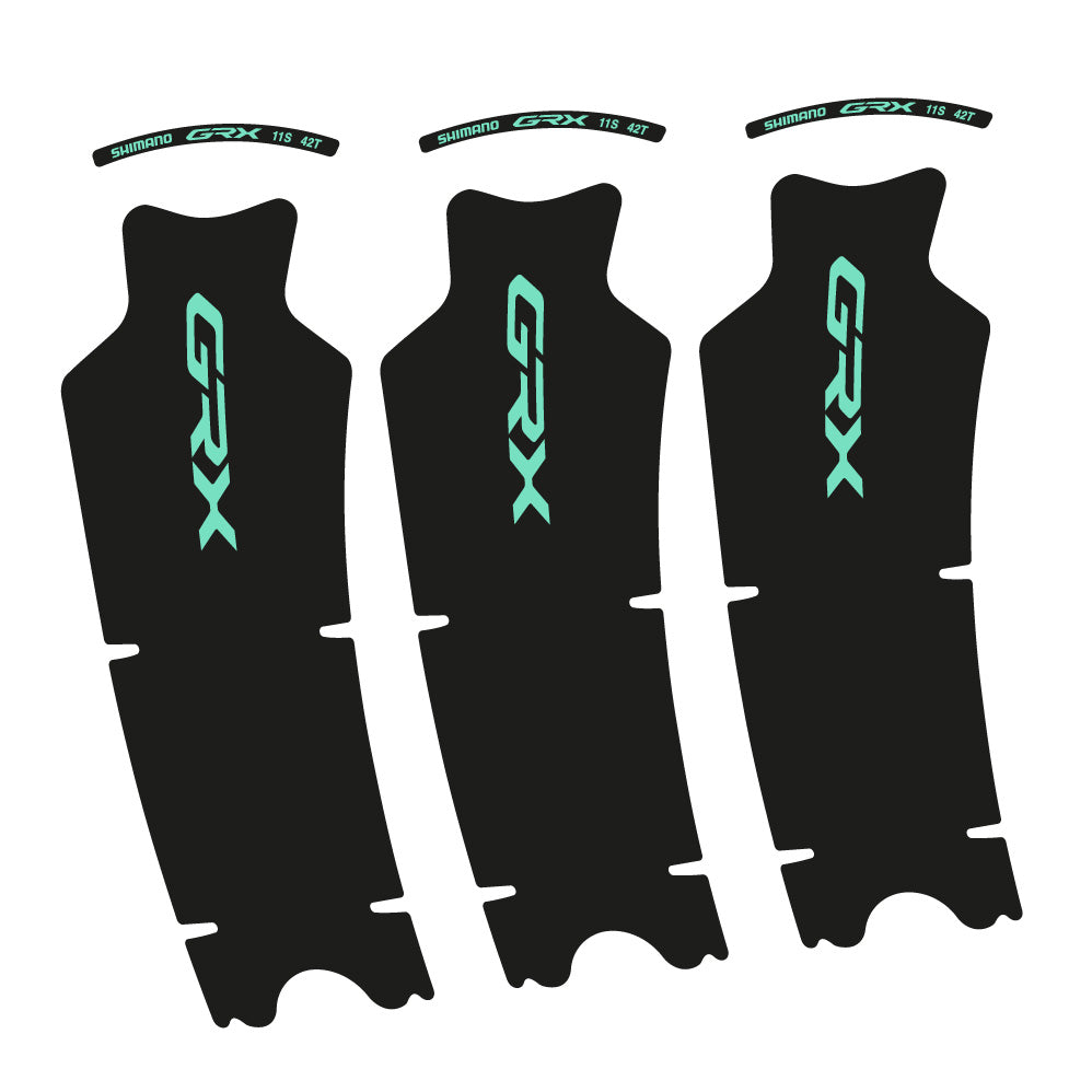Stickers Shimano GRX 11S 42T compatibles Autocollants pédalier