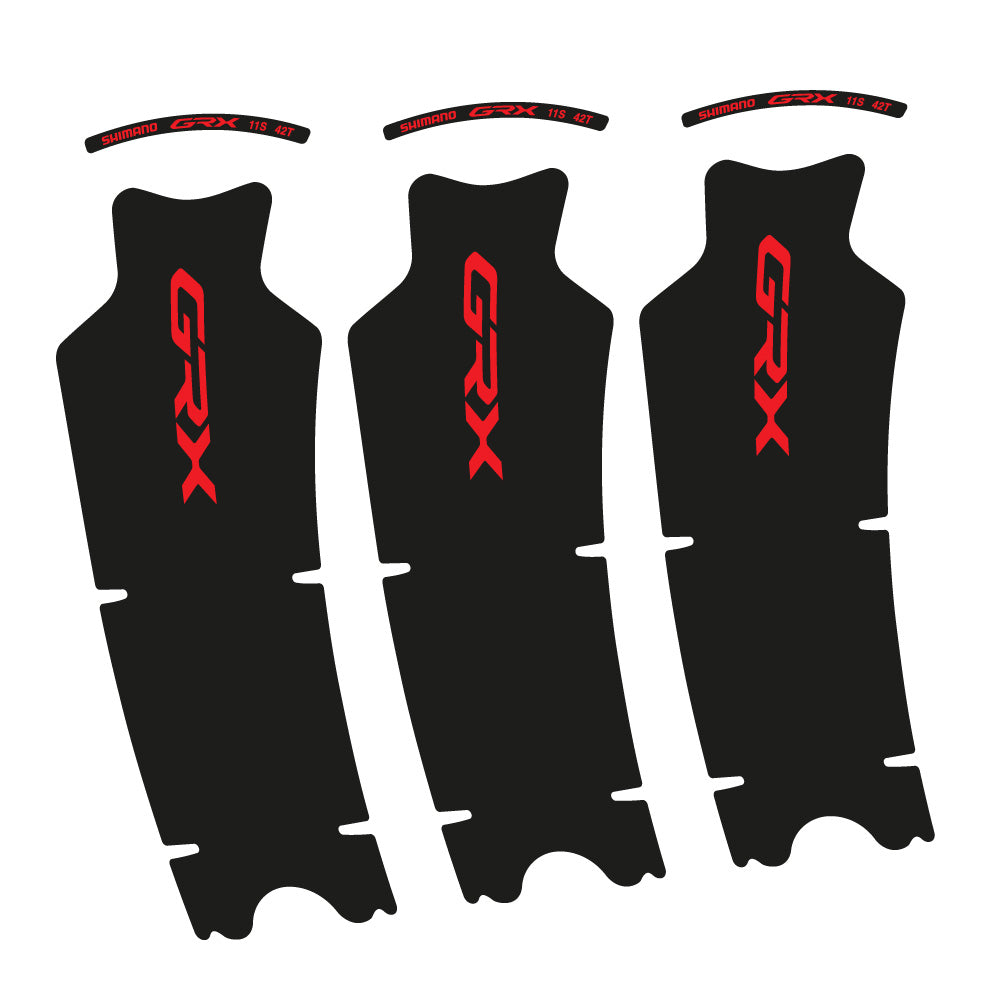 Stickers Shimano GRX 11S 42T compatibles Autocollants pédalier