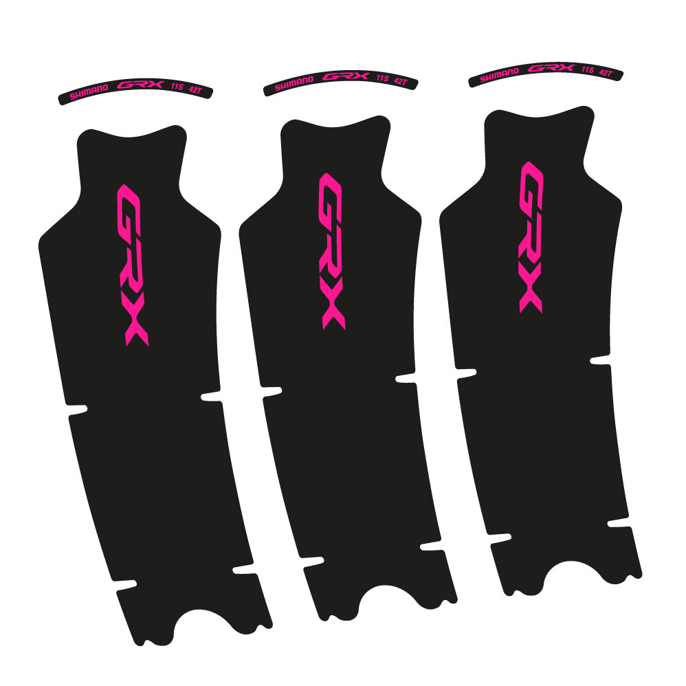 Stickers Shimano GRX 11S 42T compatibles Autocollants pédalier