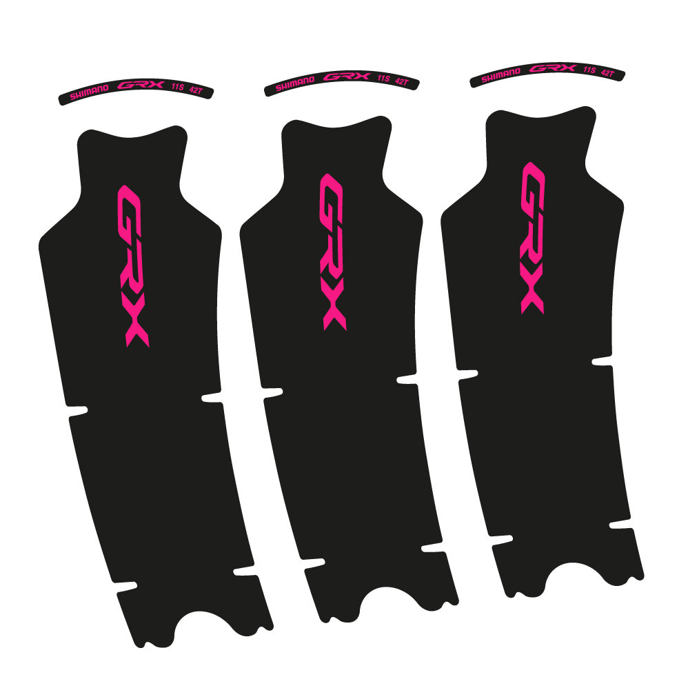 Stickers Shimano GRX 11S 42T compatibles Autocollants pédalier
