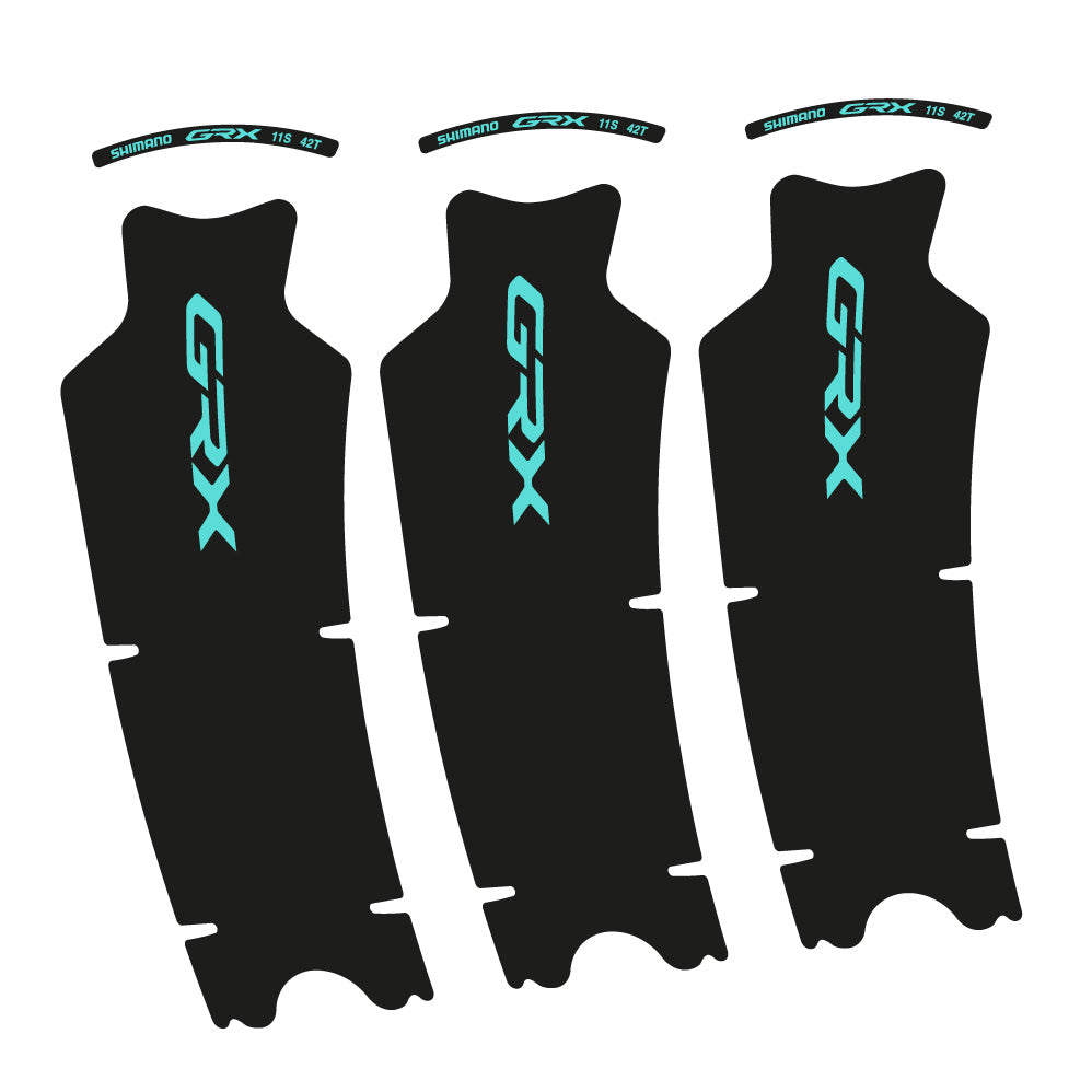 Stickers Shimano GRX 11S 42T compatibles Autocollants pédalier