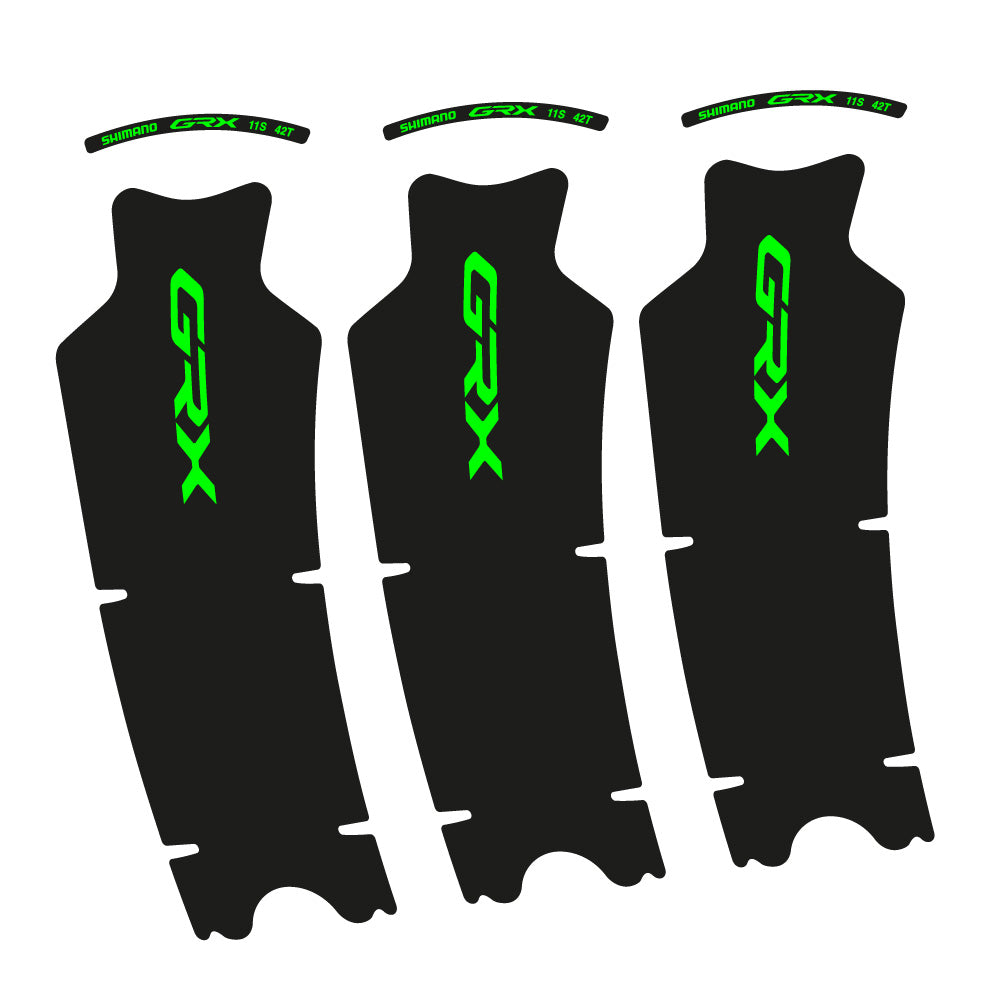 Stickers Shimano GRX 11S 42T compatibles Autocollants pédalier