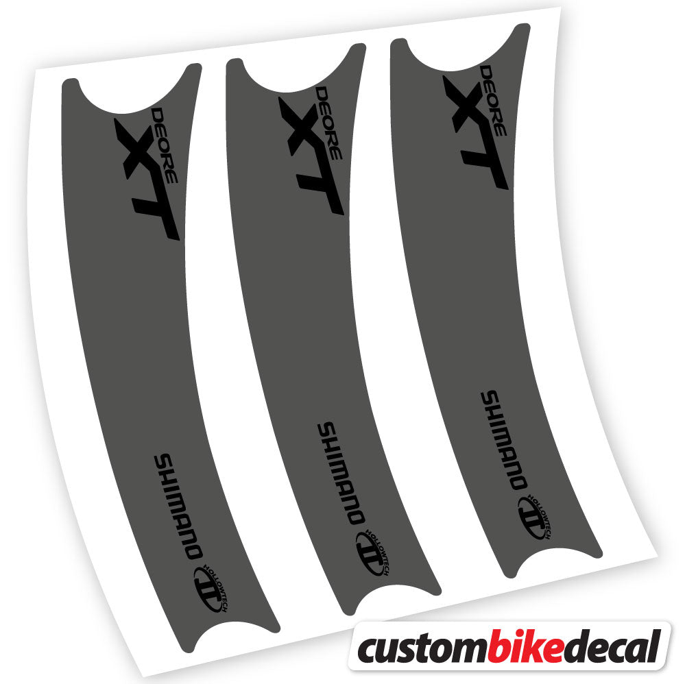 Matte Black+Gloss Black decal for Shimano Deore XT Connecting Rod crankset – bike sticker vinyl