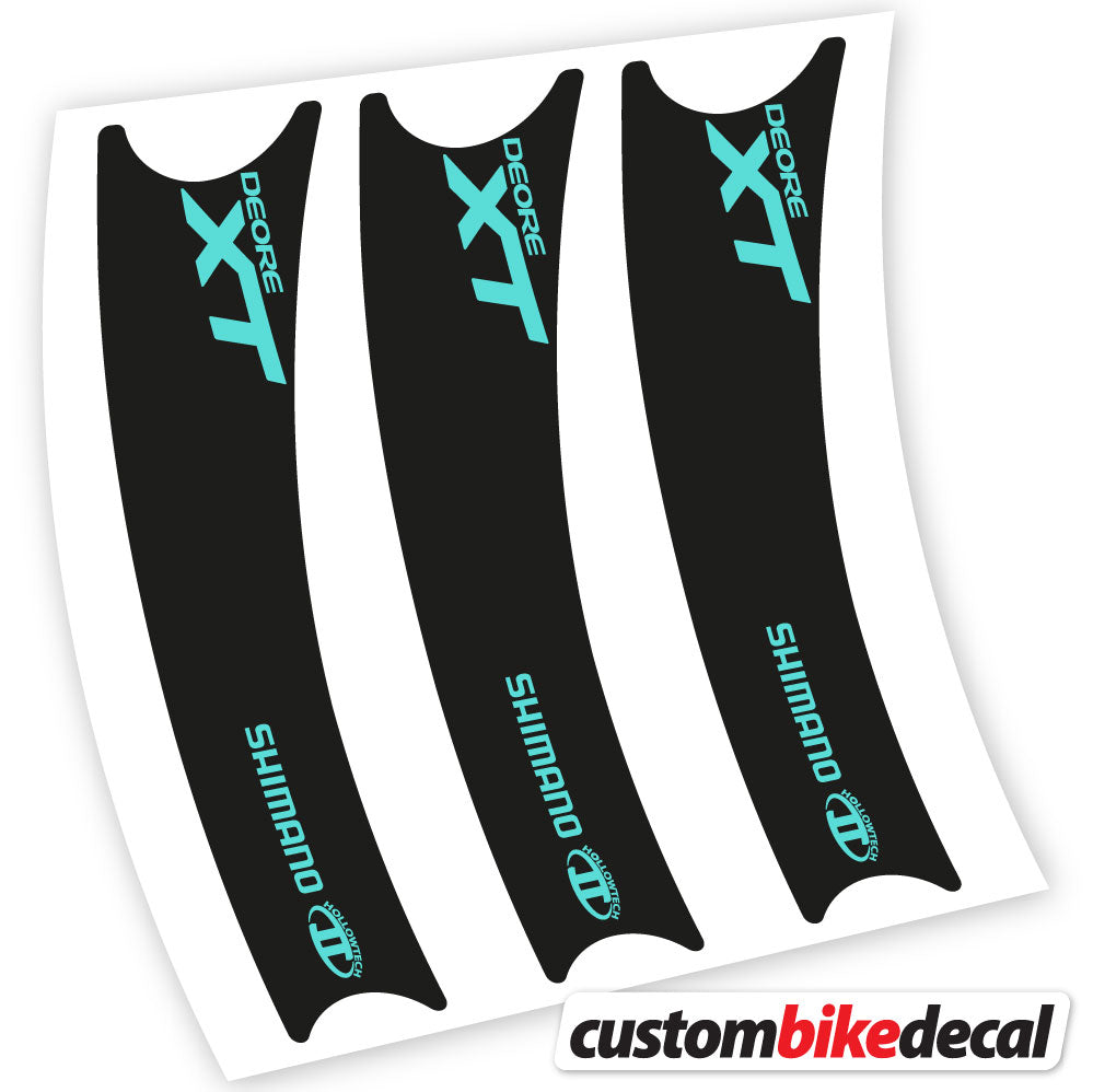 Blue Green decal for Shimano Deore XT Connecting Rod crankset – bike sticker vinyl