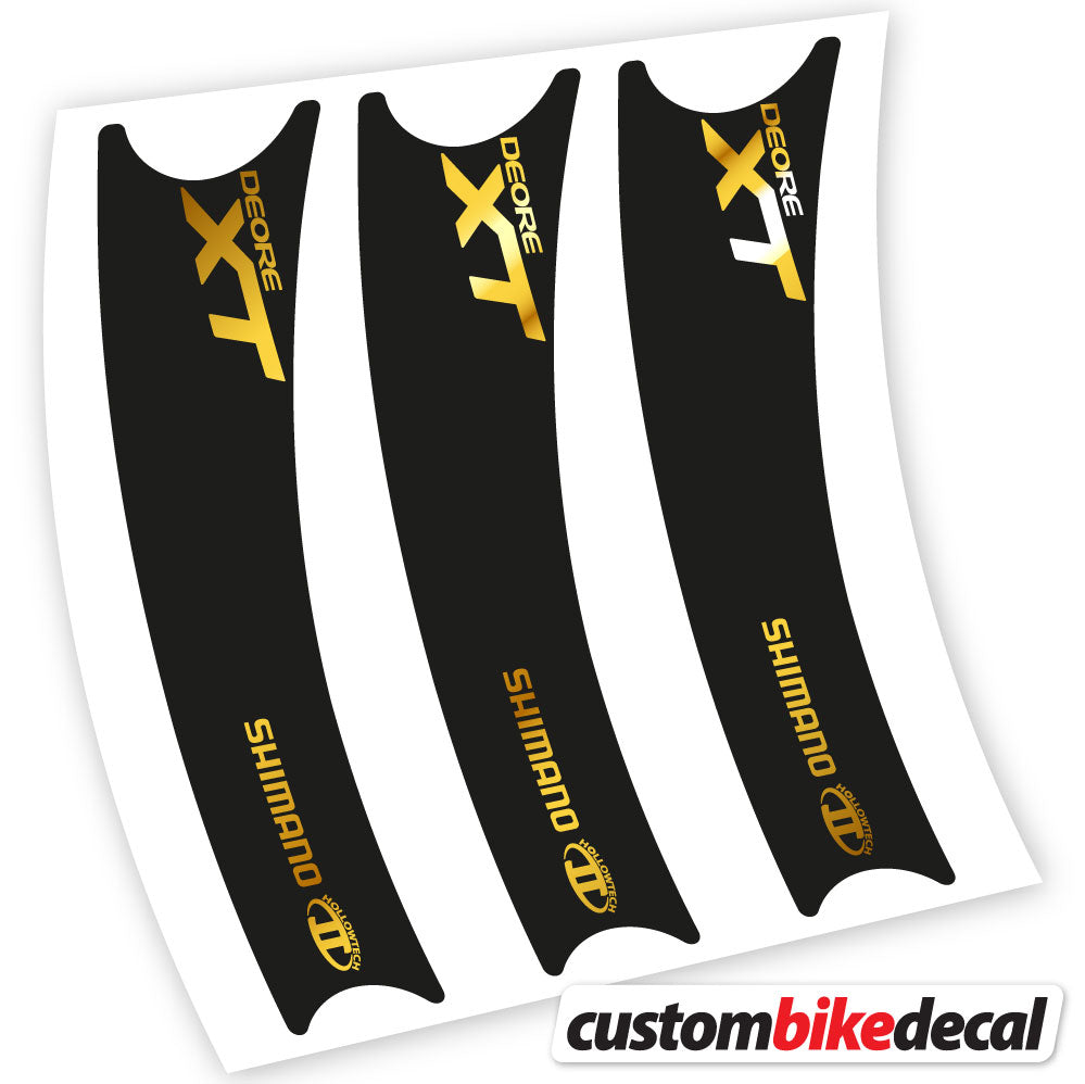 Chrome Gold decal for Shimano Deore XT Connecting Rod crankset – bike sticker vinyl