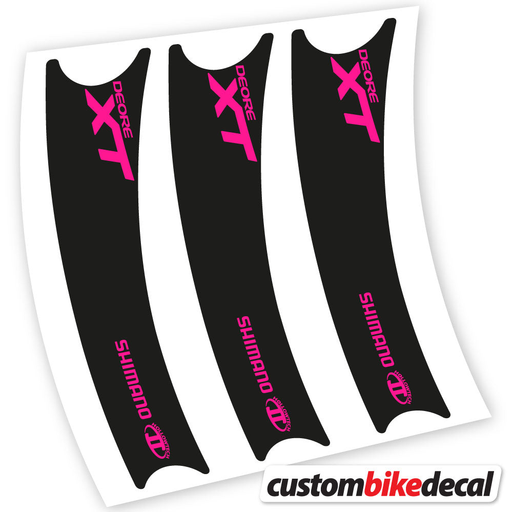 Neon Pink decal for Shimano Deore XT Connecting Rod crankset – bike sticker vinyl