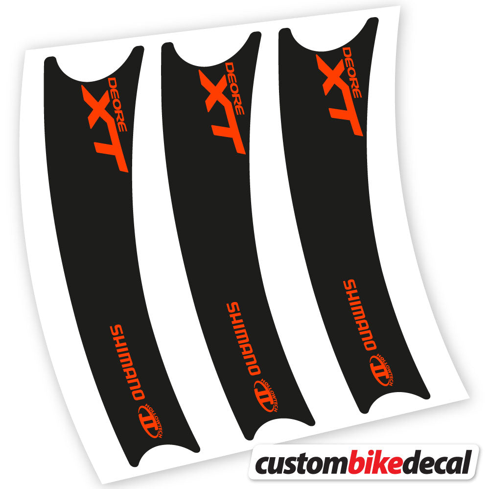 Orange Neon decal for Shimano Deore XT Connecting Rod crankset – bike sticker vinyl