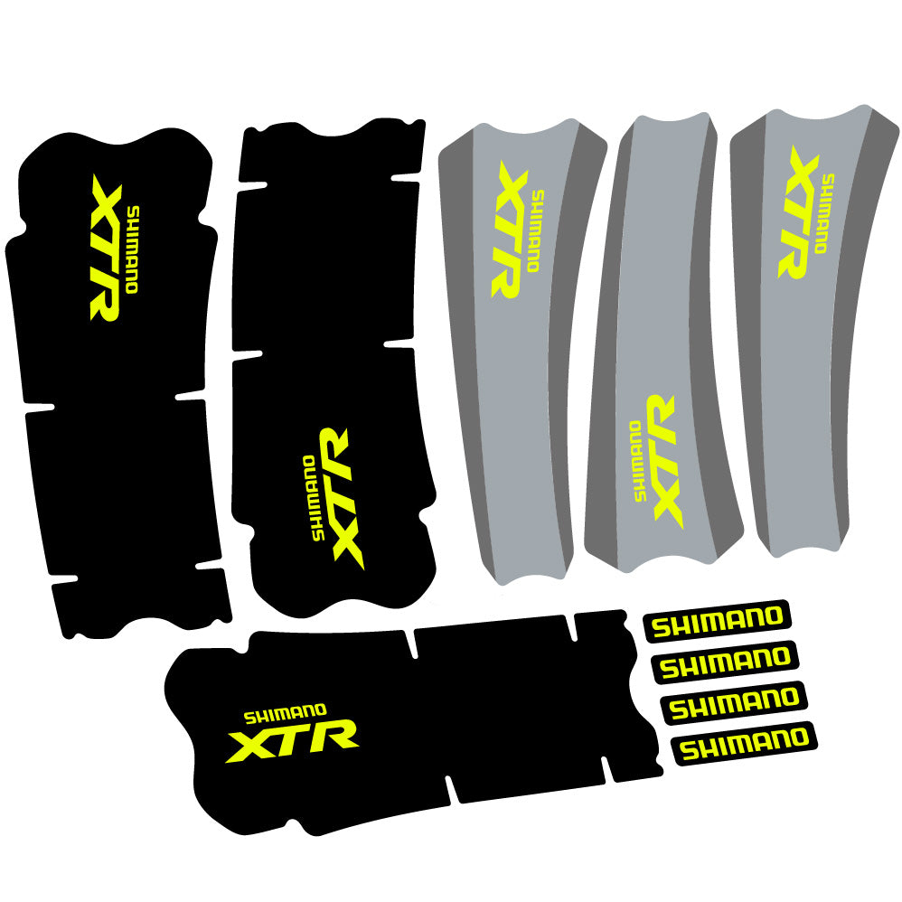Stickers Shimano XTR M970 compatibles Autocollants pédalier