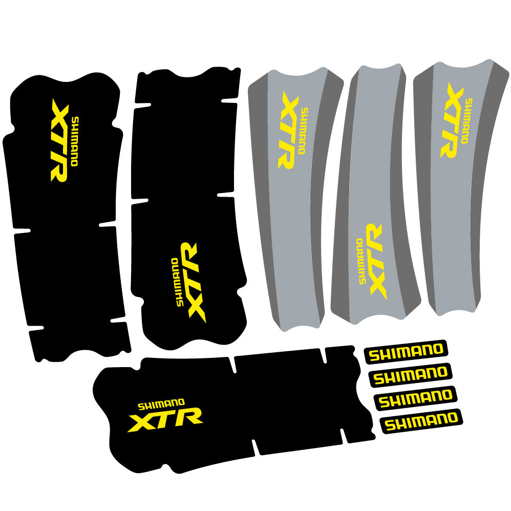 Stickers Shimano XTR M970 compatibles Autocollants pédalier