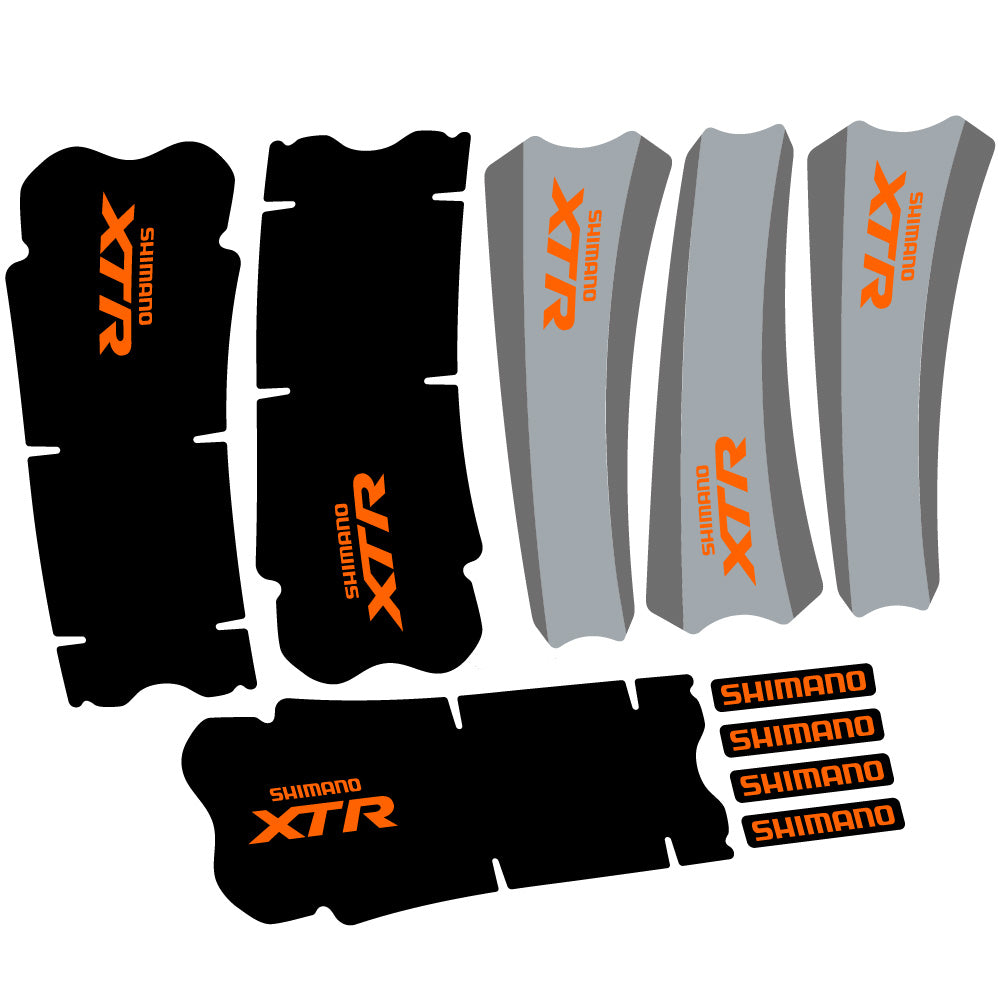 Stickers Shimano XTR M970 compatibles Autocollants pédalier