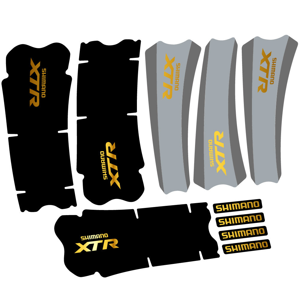 Stickers Shimano XTR M970 compatibles Autocollants pédalier