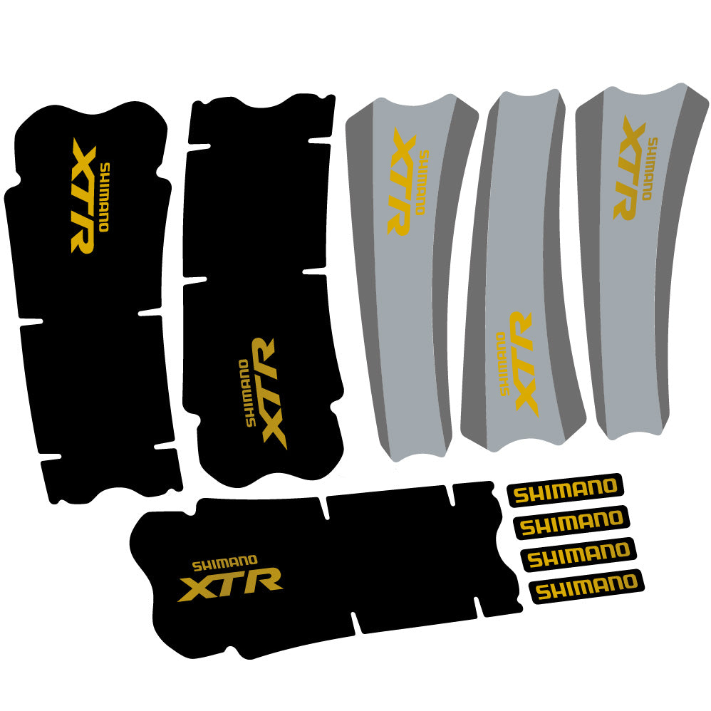 Stickers Shimano XTR M970 compatibles Autocollants pédalier