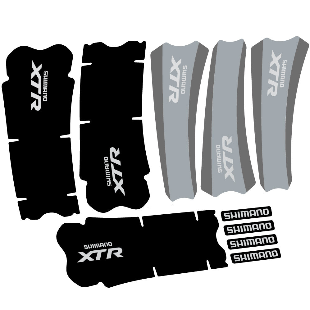 Stickers Shimano XTR M970 compatibles Autocollants pédalier
