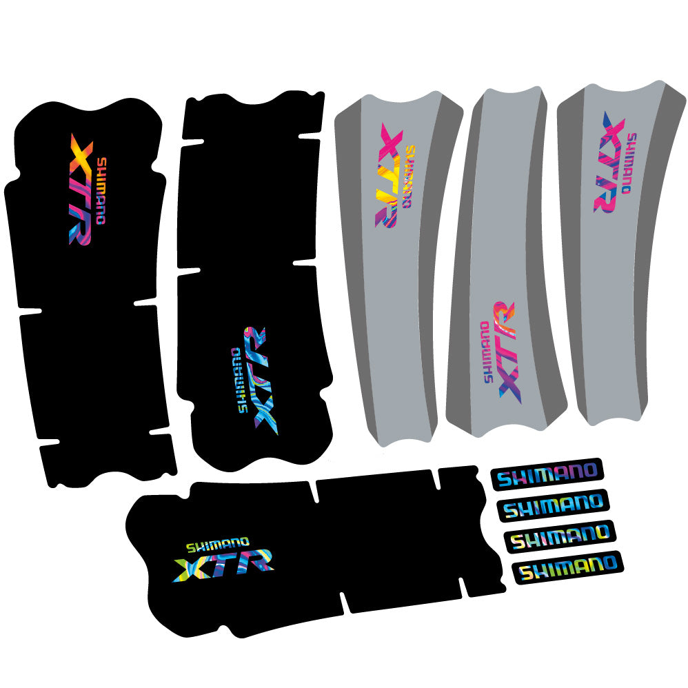 Stickers Shimano XTR M970 compatibles Autocollants pédalier