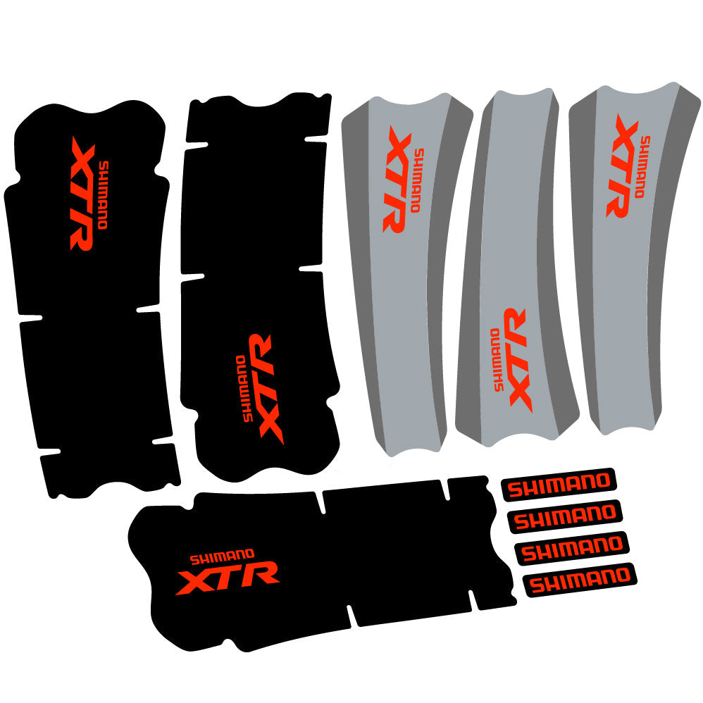 Stickers Shimano XTR M970 compatibles Autocollants pédalier