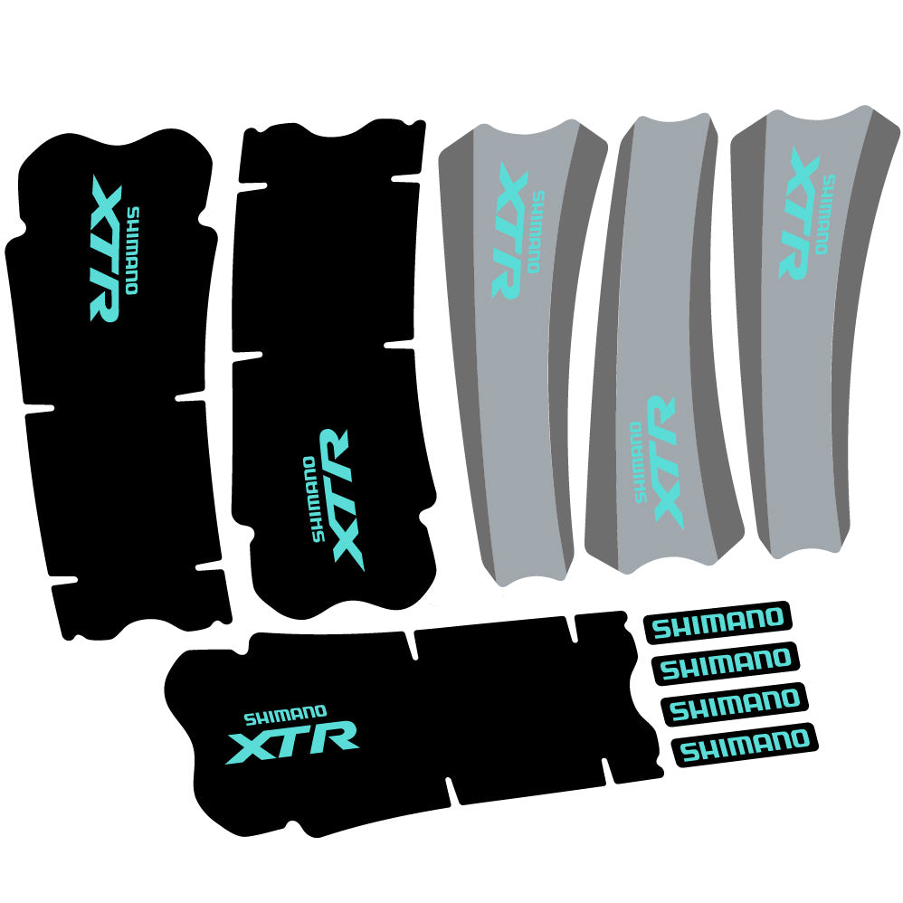 Stickers Shimano XTR M970 compatibles Autocollants pédalier