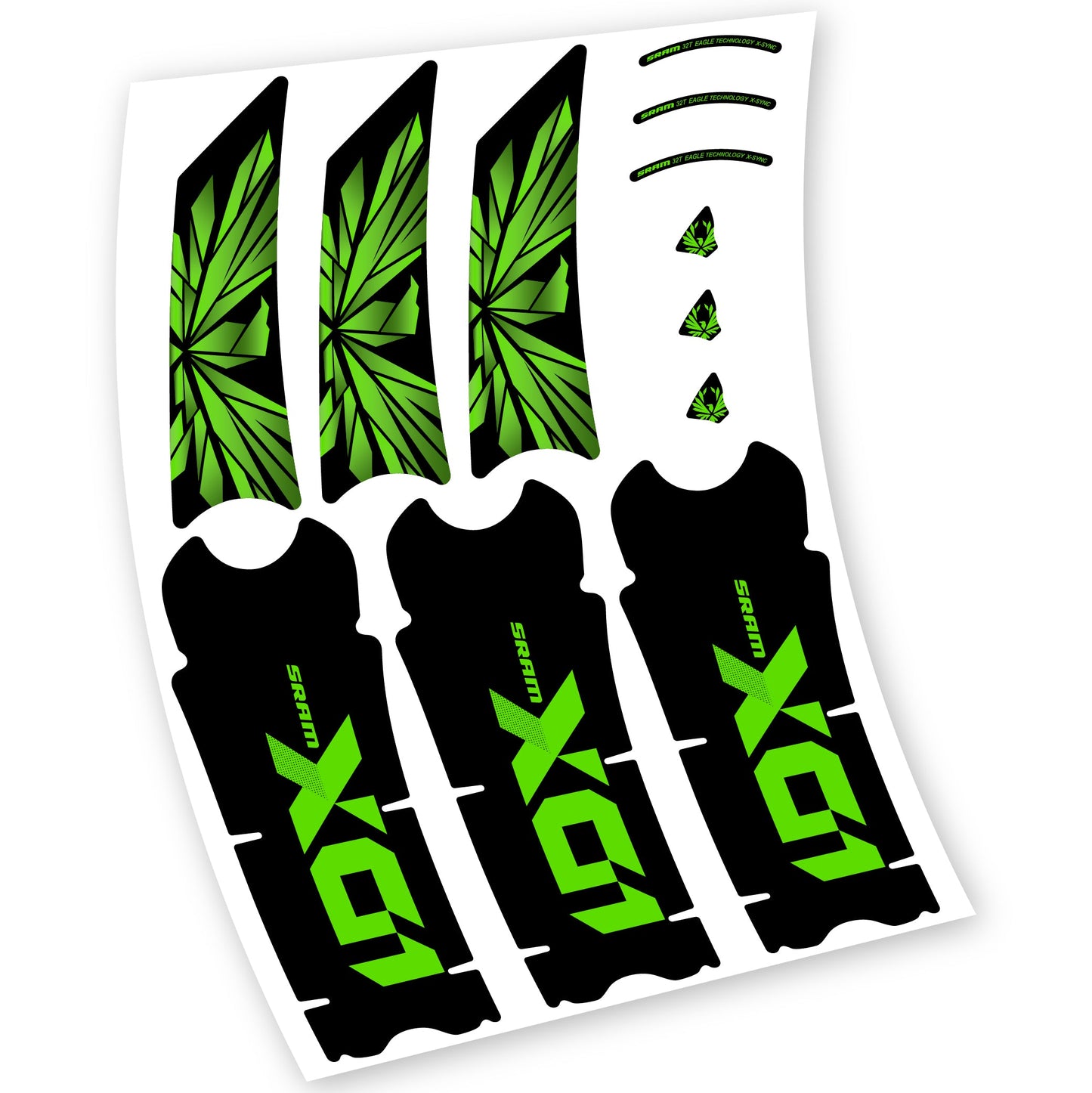 Stickers SRAM X01 Eagle Boost DUB compatibles Autocollants pédalier