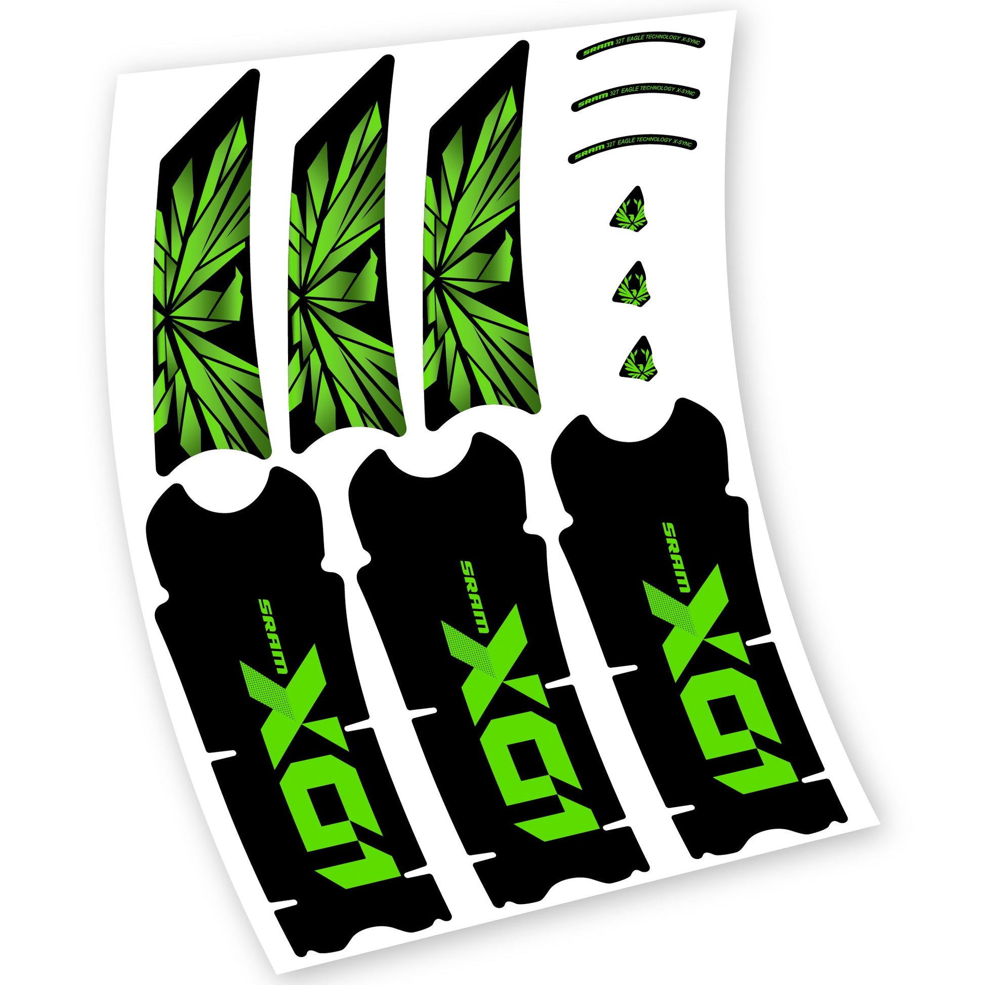 Stickers SRAM X01 Eagle Boost DUB compatibles Autocollants pédalier