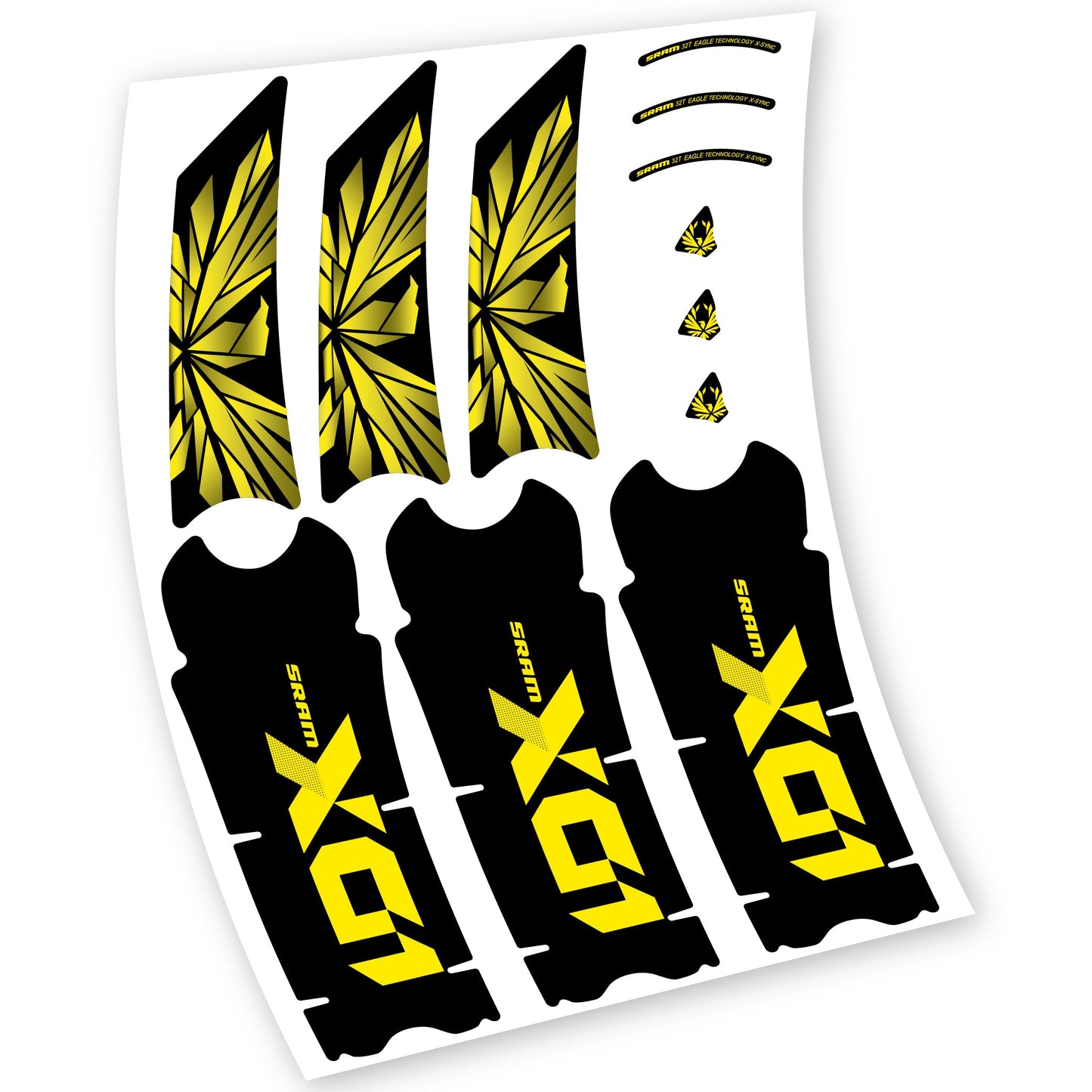 Stickers SRAM X01 Eagle Boost DUB compatibles Autocollants pédalier