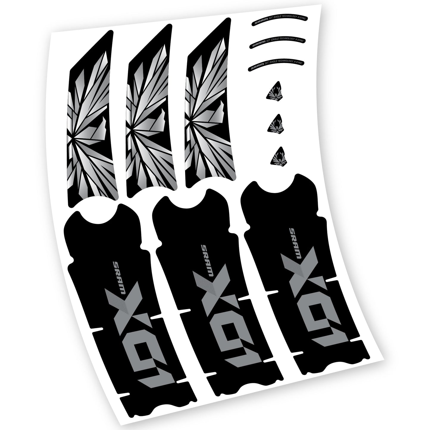 Stickers SRAM X01 Eagle Boost DUB compatibles Autocollants pédalier