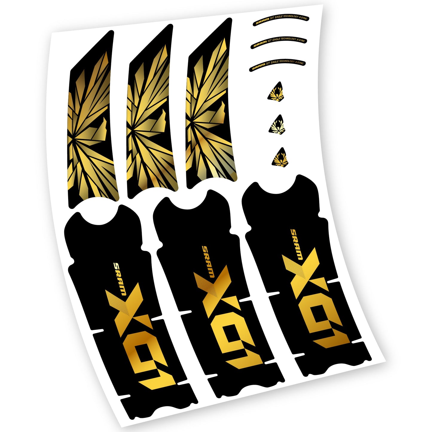 Stickers SRAM X01 Eagle Boost DUB compatibles Autocollants pédalier